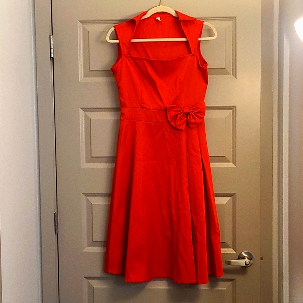 Red retro vintage pin up party dress